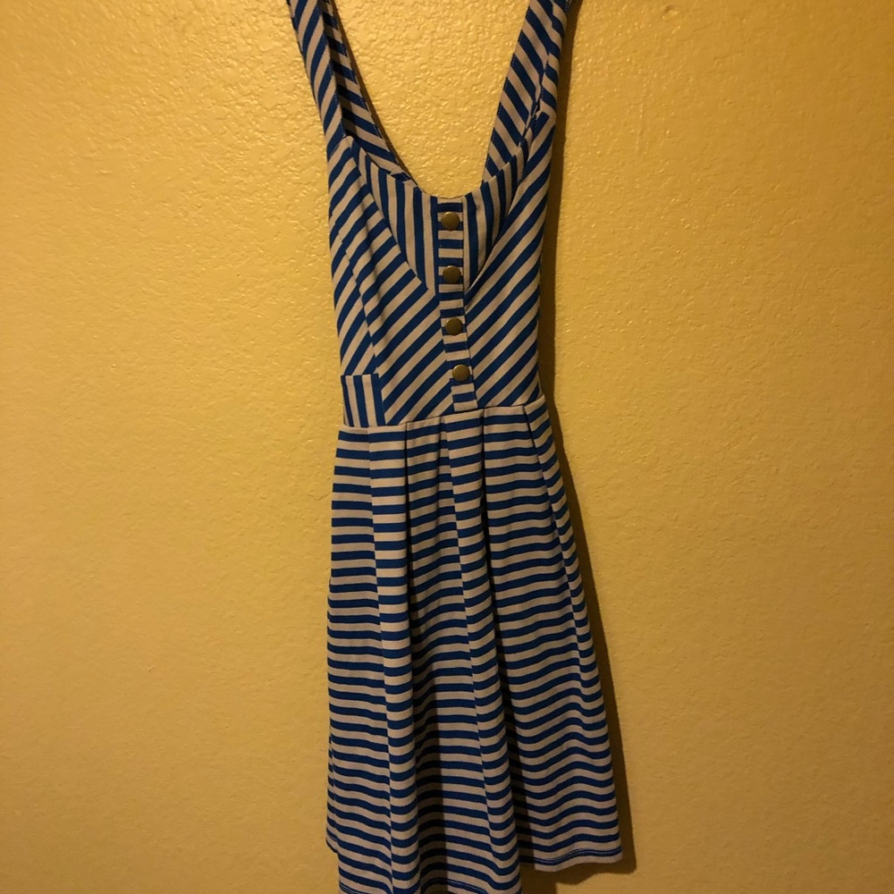 Sleeveless striped fit & flare dress